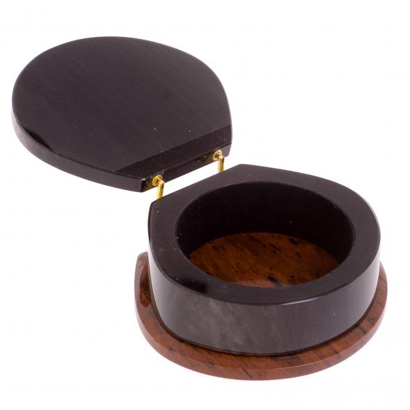 Шкатулка из камня обсидиан &amp;quot;Ракушка&amp;quot; 12х10х5,5 см 125796