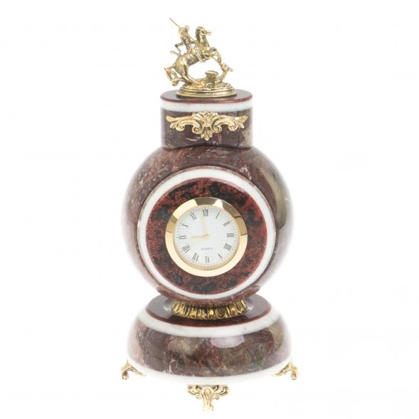 Часы &amp;quot;Георгий Победоносец&amp;quot; из креноида 10х10х20 см 127086