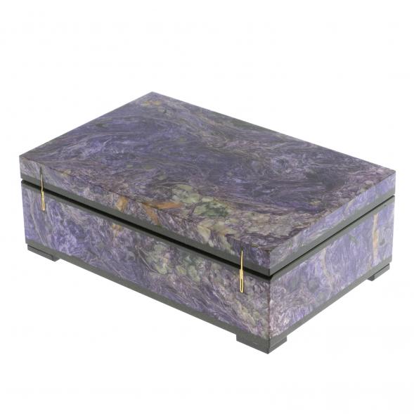 Шкатулка из камня чароит 15,5х10х5,5 см 129444