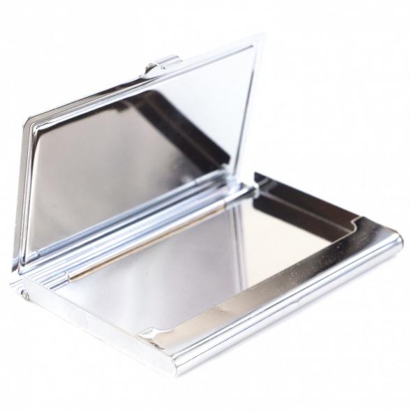 Визитница карманная со змеевиком цвет серебро 120994