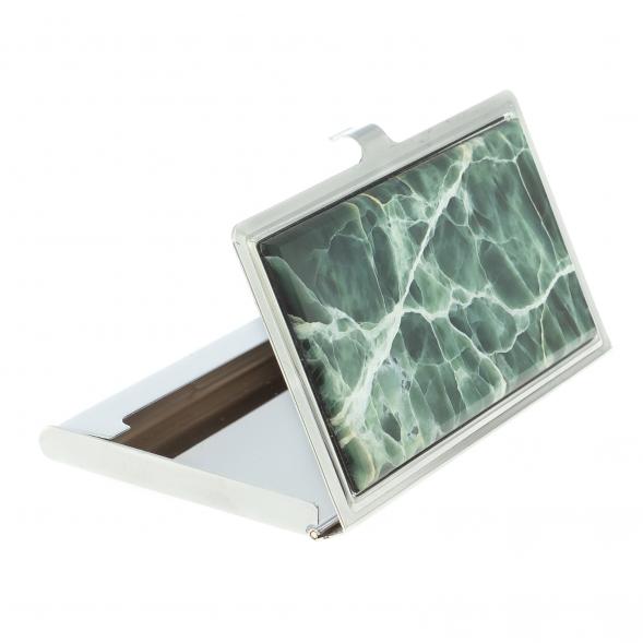 Карманная визитница из камня офит цвет серебро 122435