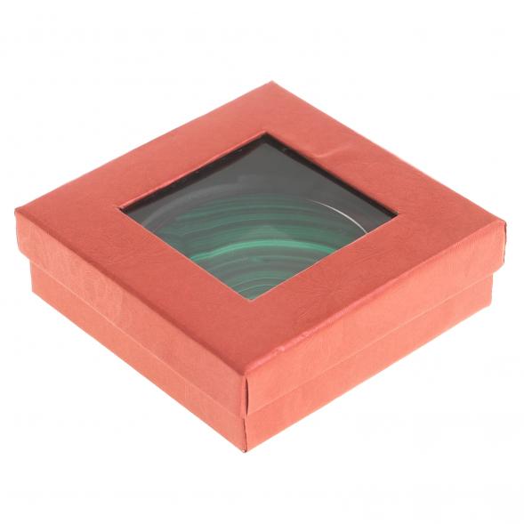 Зеркало круглое из камня малахит цвет серебро 122743