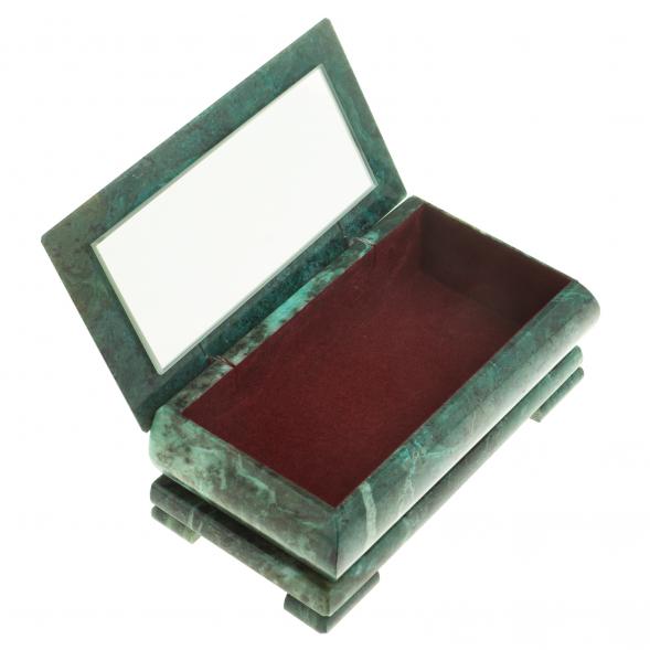 Шкатулка с иллюстрацией &amp;quot;Горные орлы&amp;quot; камень змеевик 17,5х9,5х7,5 см 124029