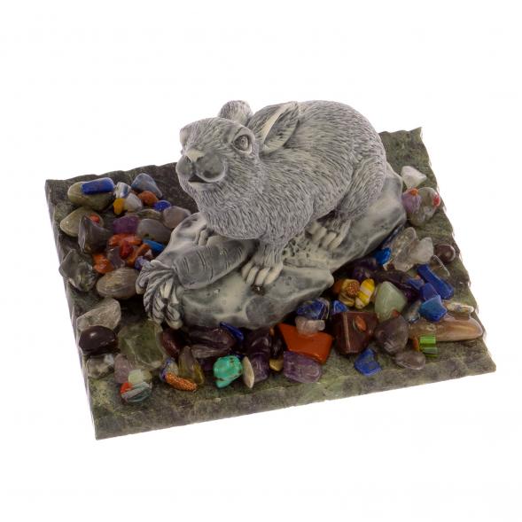 Сувенир &amp;quot;Кролик с морковкой&amp;quot; из мрамолита 124983