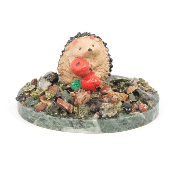 Сувенир из змеевика &amp;quot;Ежик с яблоками&amp;quot; 116911