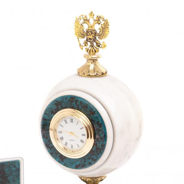 Письменный прибор &amp;quot;Герб РФ&amp;quot; из мрамора 126700