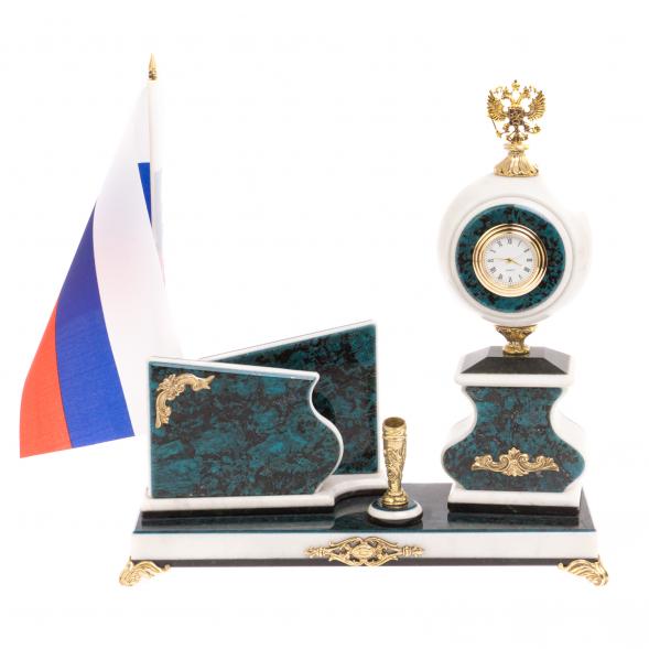 Письменный прибор &amp;quot;Герб РФ&amp;quot; из мрамора 126700