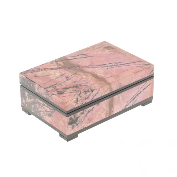 Шкатулка из камня родонит 12х8х4,5 см 127161