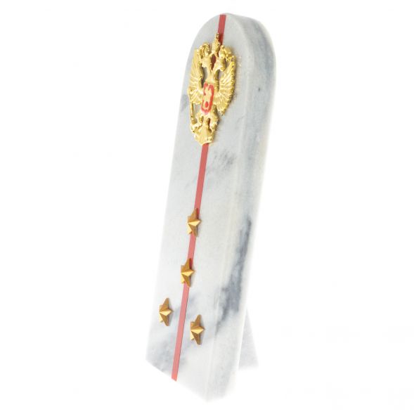 Сувенир погон &amp;quot;Капитан МВД&amp;quot; камень мрамор 129017