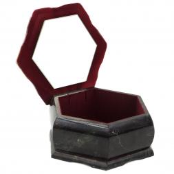 Подарочная шкатулка "Шесть граней" из камня с мозаикой 14,5х12,5х7 см