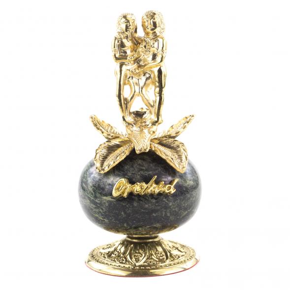 Статуэтка &amp;quot;Орхидея&amp;quot; бронза змеевик 120981