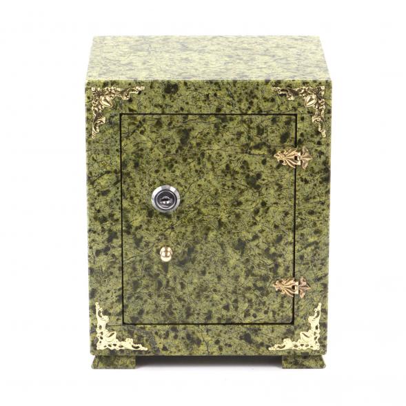 Оригинальный сейф из камня змеевик светло-зеленый 19х15,5х24 см