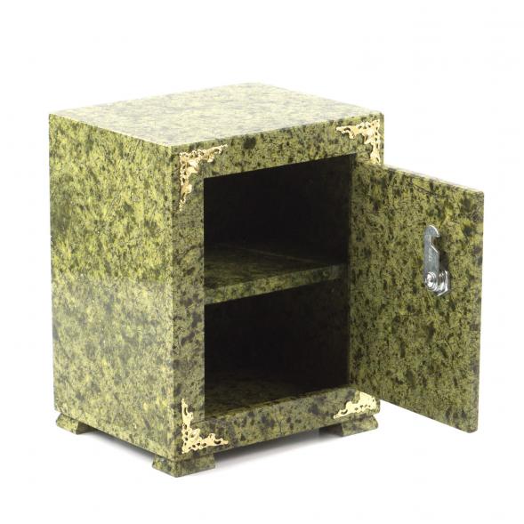 Оригинальный сейф из камня змеевик светло-зеленый 19х15,5х24 см