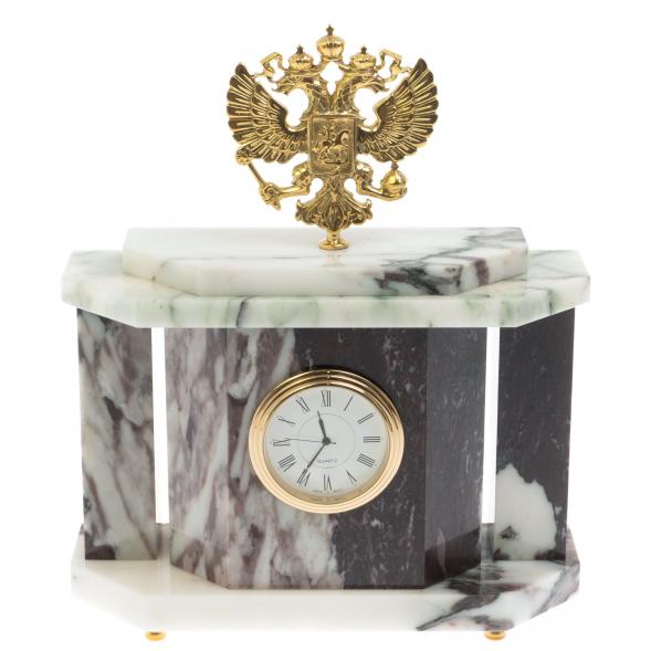 Часы настольные &amp;quot;Герб России&amp;quot; из саянского мрамора 129792