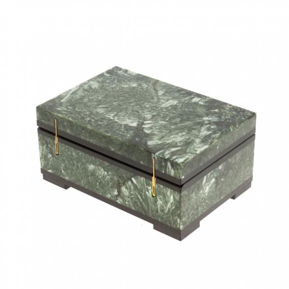 Шкатулка из камня серафинит 9,5х6,5х4,5 см 130906