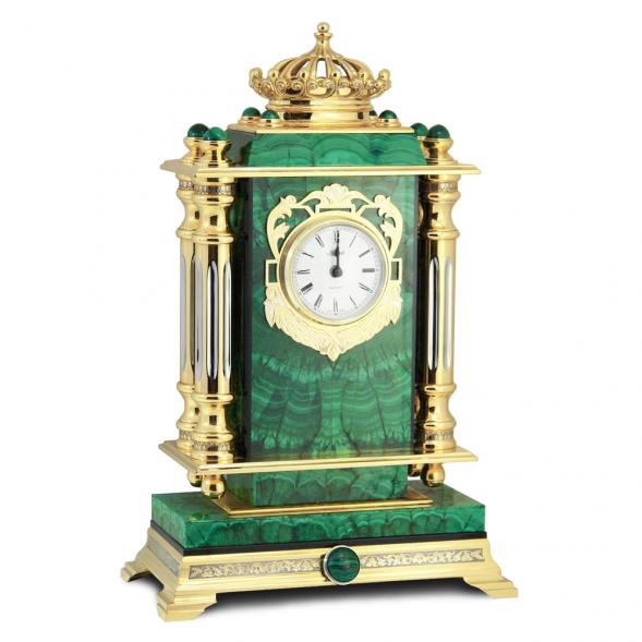 Каминные часы &amp;quot;Корона&amp;quot; из малахита 113160