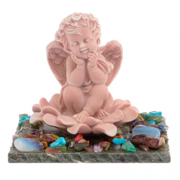 Сувенир &amp;quot;Ангел в цветке&amp;quot; из змеевика и мрамолита 121362