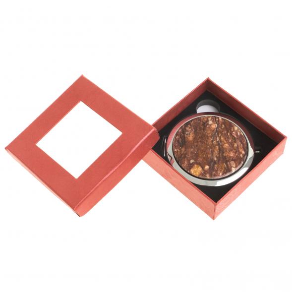 Зеркало круглое из камня авантюрин цвет серебро 122775