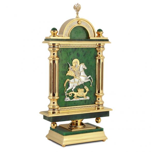 Плакетка &amp;quot;Георгий Победоносец&amp;quot; нефрит 113161