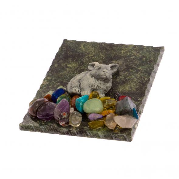 Магнит &amp;quot;Кролик&amp;quot; из мрамолита, камень змеевик 124981