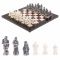 Шахматы "Средневековье" доска 40х40 см из лемезита и мрамора