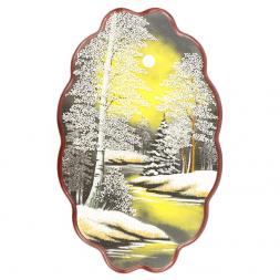 Панно с рисунком из каменной крошки "Зимняя ночь" 45х29 см