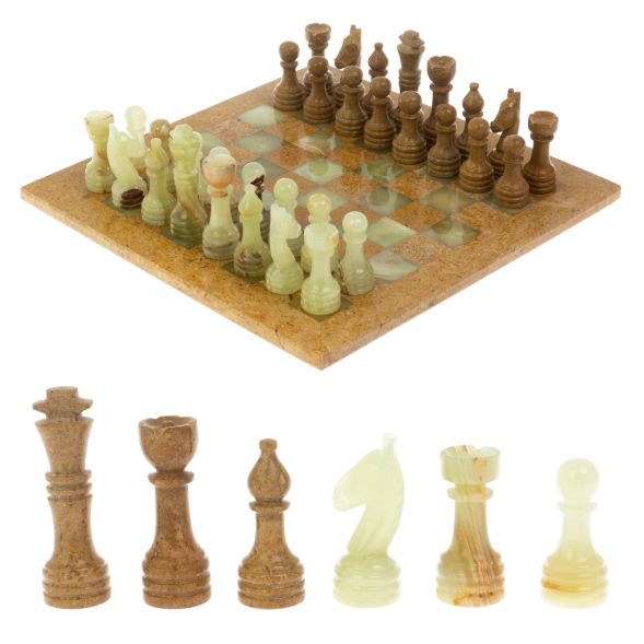 Шахматы &amp;quot;Статус&amp;quot; доска 30х30 см ракушечник оникс 128648