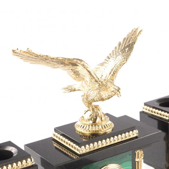 Письменный набор из малахита &amp;quot;Летящий орел&amp;quot; 121165