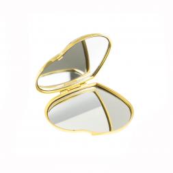 Зеркало карманное "Сердце" из флюорита цвет золото