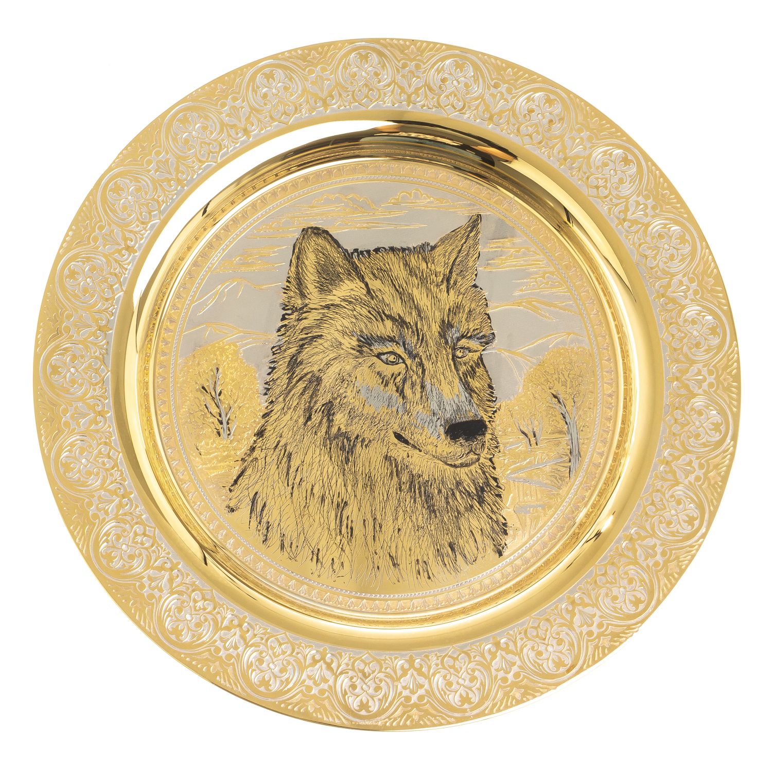 Тарелка с гравюрой Волк 22,5 см Златоуст 123310 купить в Москве в  интернет-магазине Уральский сувенир