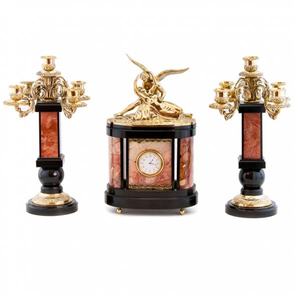 Каминные часы &amp;quot;Амур и Психея&amp;quot; с канделябрами 113584