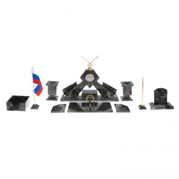 Письменный набор &amp;quot;Орел&amp;quot; камень змеевик 124369