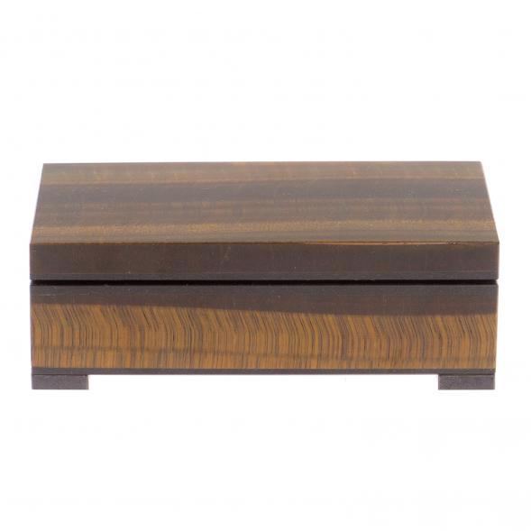 Шкатулка из камня тигровый глаз 12х6х4 см 125726