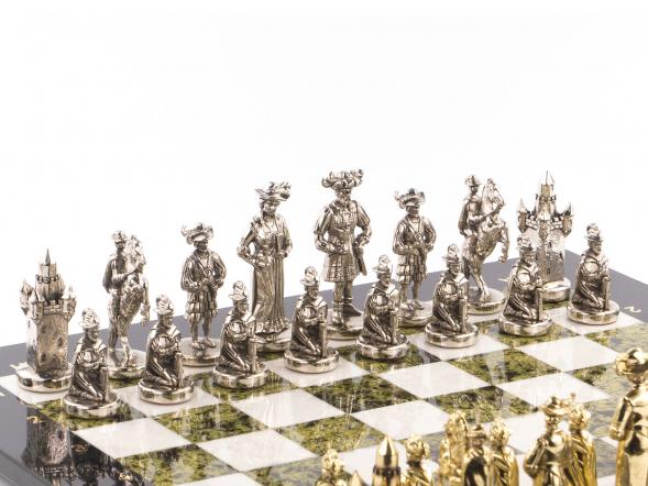 Шахматы подарочные &amp;quot;Средневековье&amp;quot; доска 44х44 см мрамор змеевик 119425
