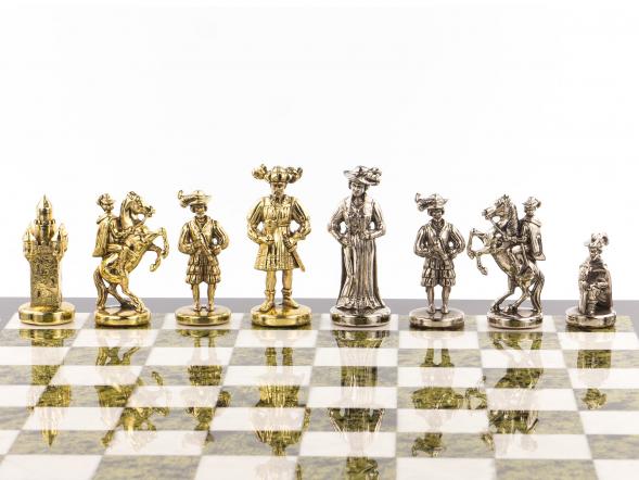 Шахматы подарочные &amp;quot;Средневековье&amp;quot; доска 44х44 см мрамор змеевик 119425