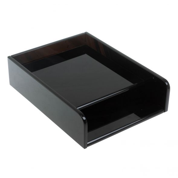 Лоток для бумаг А4 двухъярусный черный обсидиан 128350