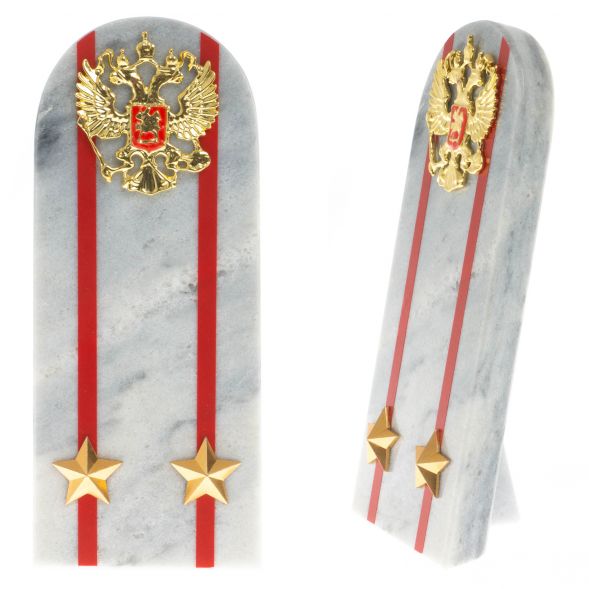 Сувенир погон &amp;quot;Подполковник МВД&amp;quot; камень мрамор 129019