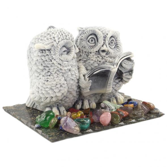 Сувенир &amp;quot;Совы с книгой&amp;quot; из мрамолита 120597