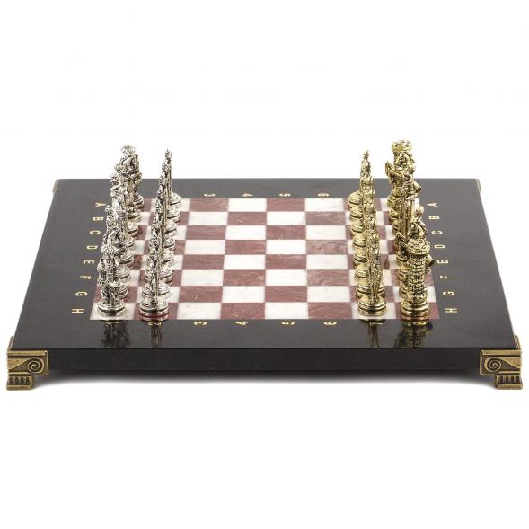Шахматы подарочные &amp;quot;Рыцари&amp;quot; 28х28 см лемезит мрамор 120776