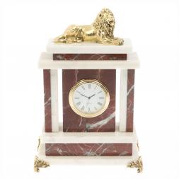 Часы &amp;quot;Лев&amp;quot; из мрамора и креноида