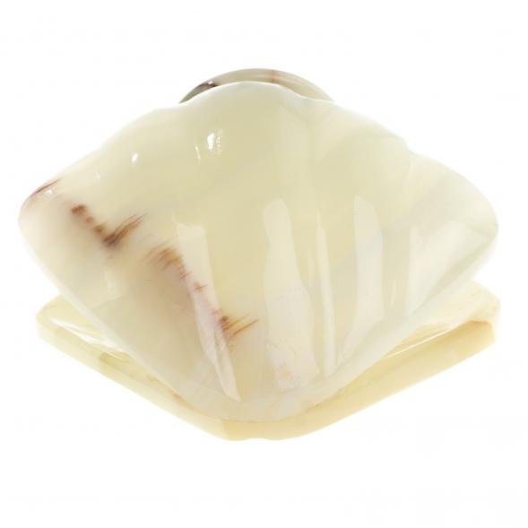 Часы &amp;quot;Ракушка&amp;quot; из натурального камня оникс 9х9х5 см (2,5) / настольные часы / часы декоративные / кварцевые часы / интерьерные часы / подарочные часы 