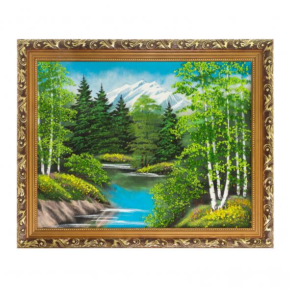 Картина &amp;quot;Летний пейзаж&amp;quot; багет 51х41 см, каменная крошка 124128