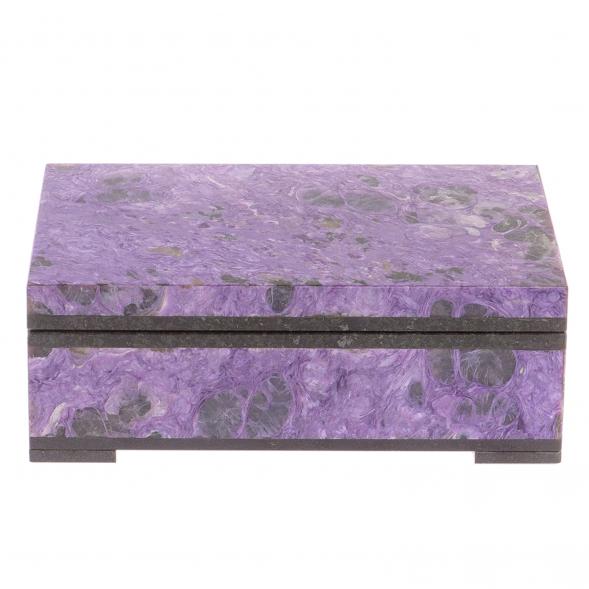 Шкатулка из камня чароит 12,5х8,5х4,5 см 126028