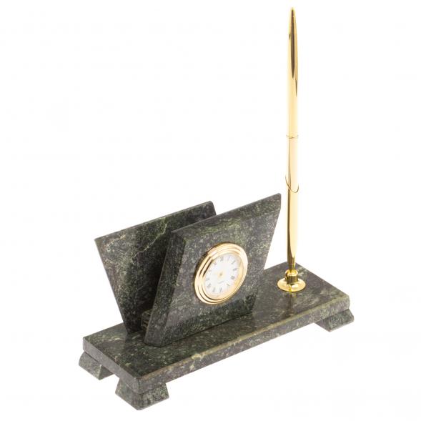 Визитница настольная &amp;quot;Мини 2&amp;quot; с подставкой под ручку змеевик 126320