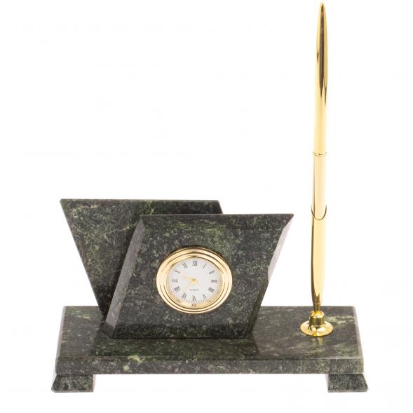 Визитница настольная &amp;quot;Мини 2&amp;quot; с подставкой под ручку змеевик 126320