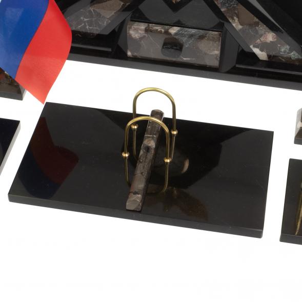 Настольный набор &amp;quot;Орел&amp;quot; из конгломерата с бюваром и лотком А4 126935