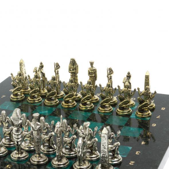 Шахматы подарочные &amp;quot;Египет&amp;quot; доска 32х32 см из змеевика 127725