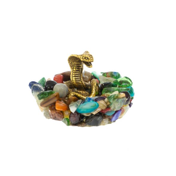 Статуэтка «Кобра» на самоцветах бронзовая 5×5х3 см 128650