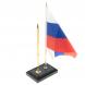Подставка под ручку с флагом РФ из иркутского лазурита 9х6х25 см 129527