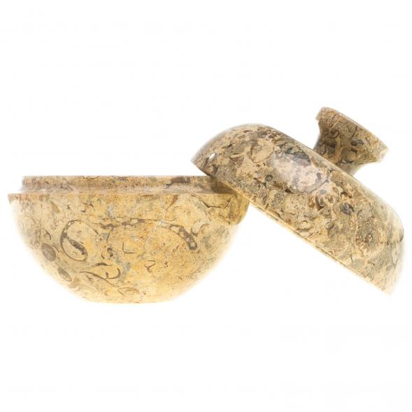 Шкатулка &amp;quot;Яблоко&amp;quot; из натурального камня ракушечник 10х10х9 см (4) / шкатулка для ювелирных украшений / для хранения бижутерии / подарок дочери